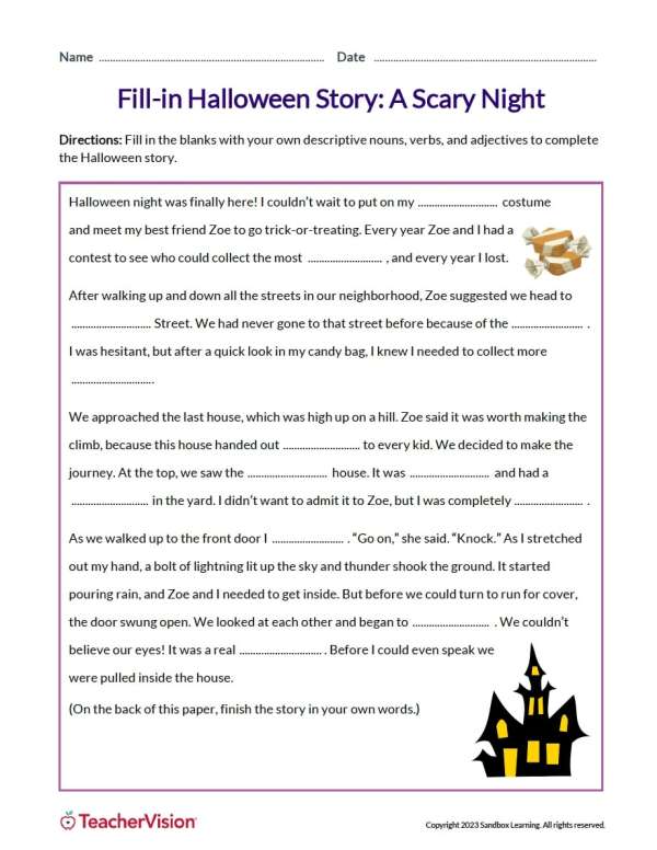 halloween scary story essay